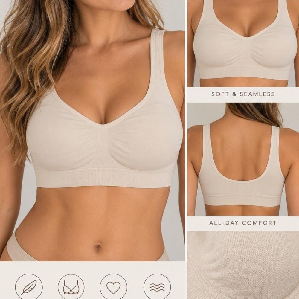 Cream truekind bra with no underwire